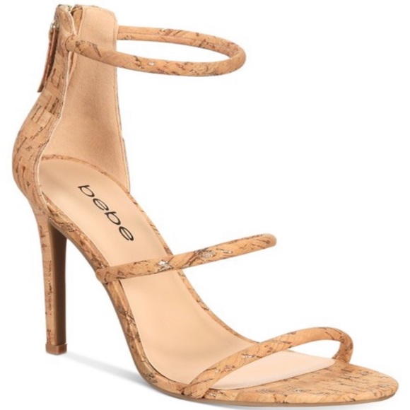 Bebe Cork Ankle Strap Dressy Heels 8.5 - Picture 11 of 14